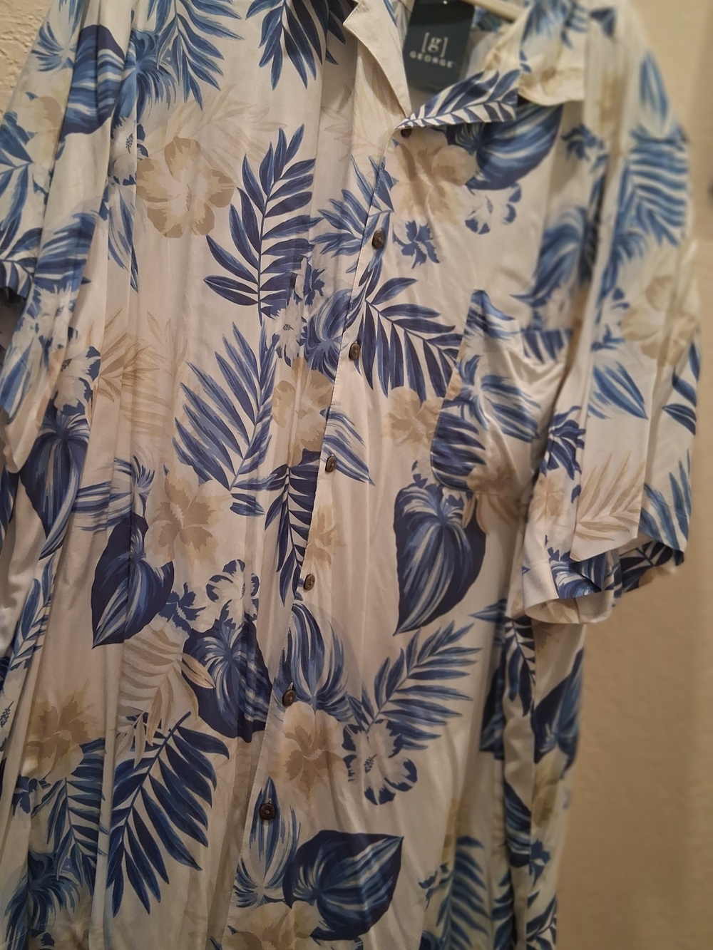 George Hawaiin Blue Floral Short-Sleeve Men’s Shirt